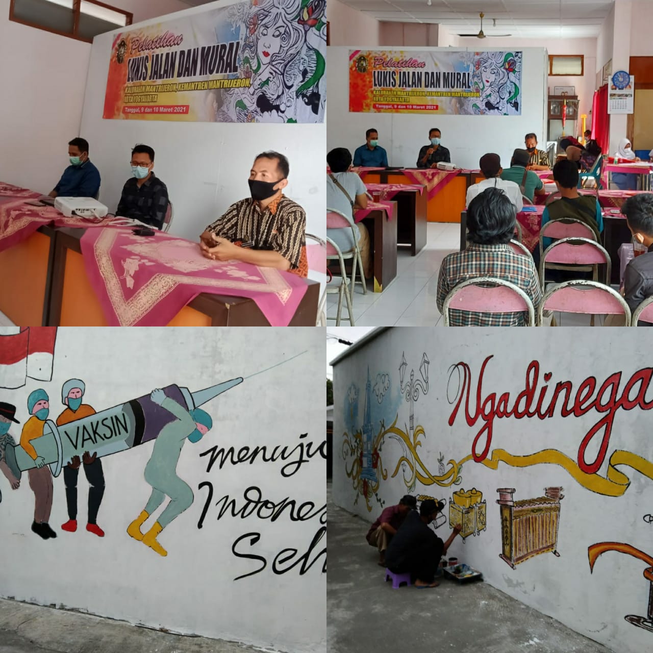 Pelatihan Lukis Jalan dan Mural di Kampung Ngadinegaran